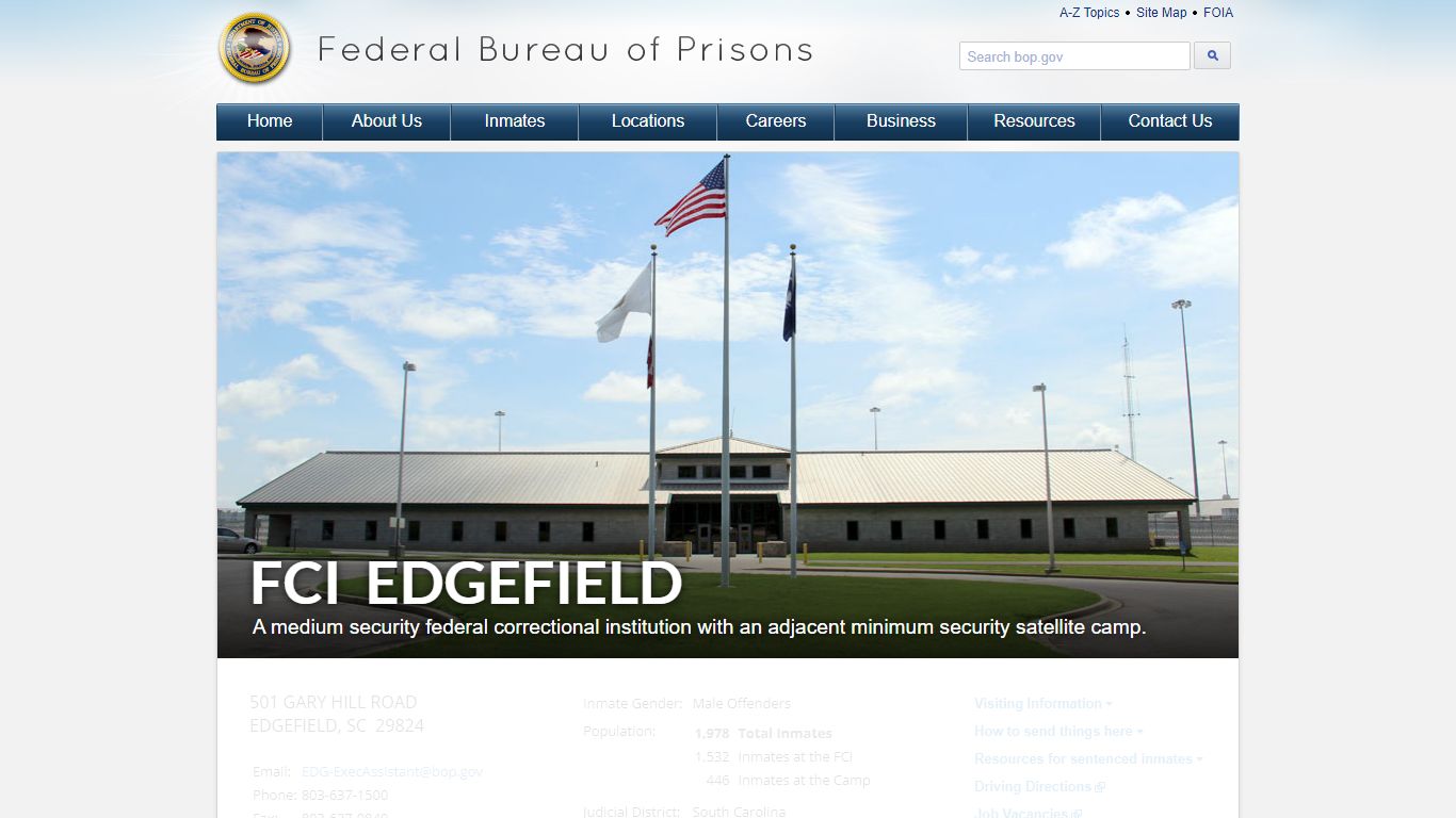 FCI Edgefield - Federal Bureau of Prisons